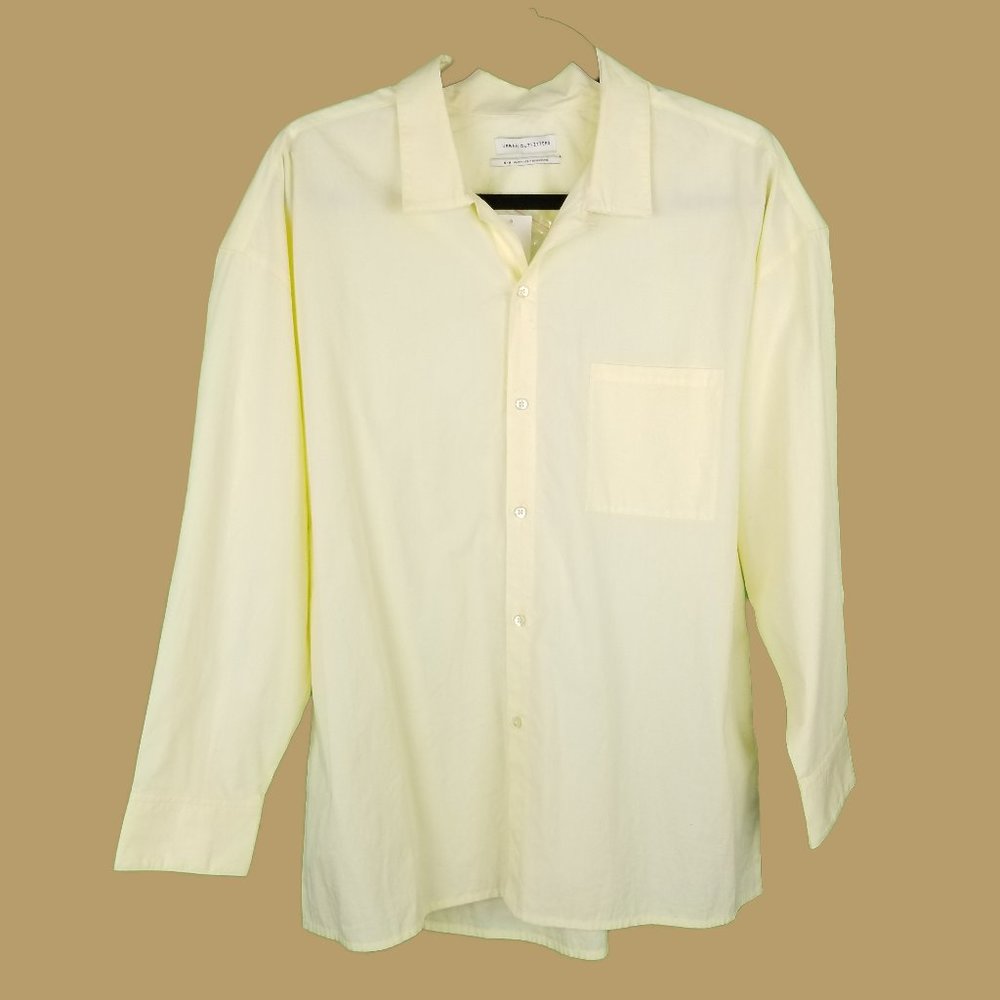 Urban Outfitters NWT 100% Cotton Button Front Shirt Medium Yellow Breathable